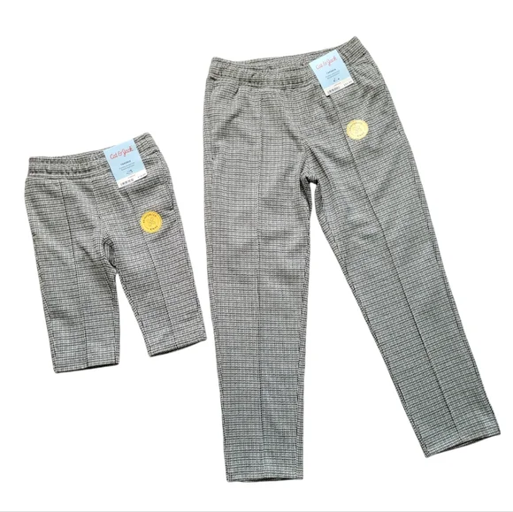 Bundle of 2 Size 7 & 12M Boys Pull On Pintuck Stretchy Pants Plaid - Cat & Jack - Picture 1 of 16
